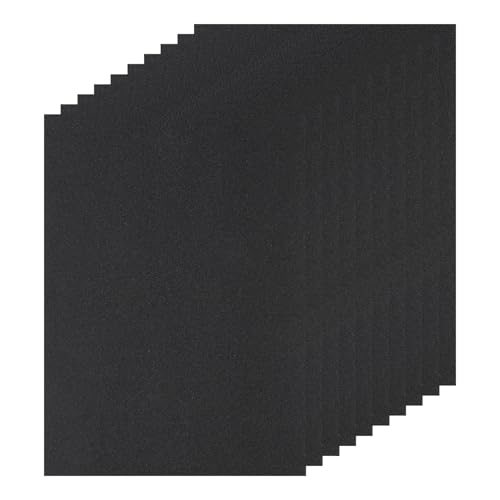 DMiotech 10 Pack Sanded Pastel Papers 11 x 8 Inch, Black Pastel Papers 160GSM Art Cardstock Papers for Artists Crayons Charcoal DIY Crafts