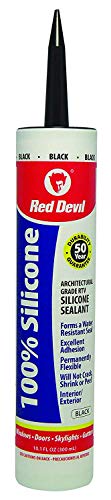 Red Devil 081660 Silicone Sealant 9 Oz, Black (Pack of 12)