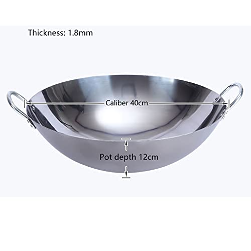 Wok de acero inoxidable con tapa y doble asa 40cm miniatura 7