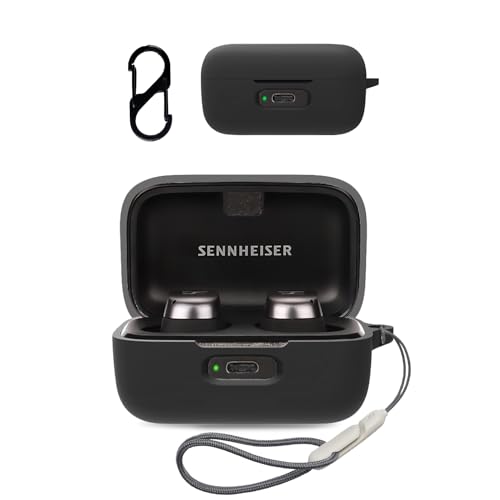�Ή� Sennheiser MOMENTUM True Wireless 4 �P�[�X �J�o�[ �yRIGFUJUN�z�ی�J�o�[ �J���r�i�t�� �����h�~ �C���[�z���p�P�[�X �L�Y�h�~ �ϏՌ� �S�ʕی� �����h�~ �����[�d�\ �h�o �y�ʁi�u���b�N�j