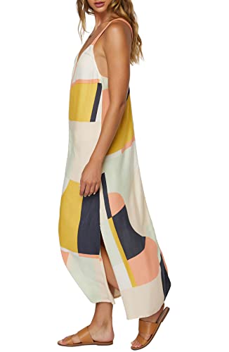O'neill Womens Kyle Midi Dress, Multi Colored, S #TOP1