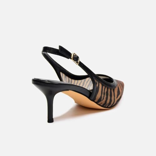 Image of Mesh Kitten Heels for Women Slingback Design with Pointed Toe Breathable and Stylish Elegant Low Heel for Comfort