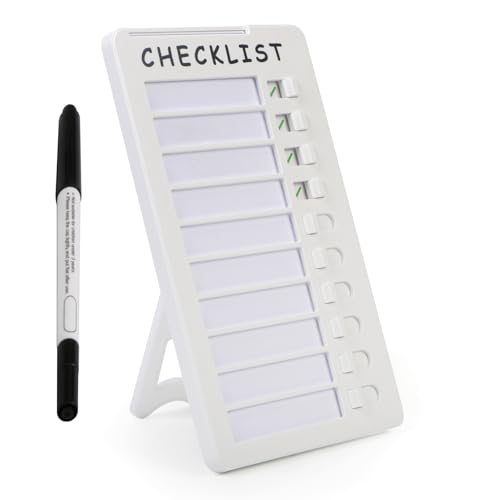 SENWHAL Dry Erase Chore Chart Standable Whiteboard Checklist Board Chore Chart for Kids Routine Chart with a Pen (Standable)