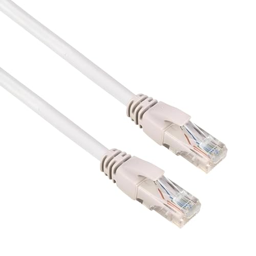 Image of Cat6 Ethernet Cable, 1 Metre, Grey, RJ45 UTP Network Patch Cord for Laptop, Router, Modem, TV, Switch, Gaming, Fast LAN Internet pack of 2