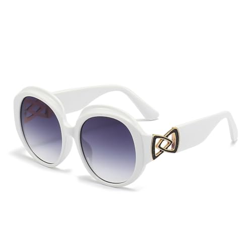 Lunettes de soleil rondes vintage pour femme avec verres dégradés colorés