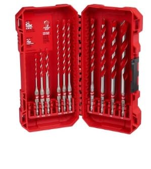 48-20-9058 for Milwaukee 10Pc. Shockwave Impact Duty Carbide Hammer Drill Bit Kit