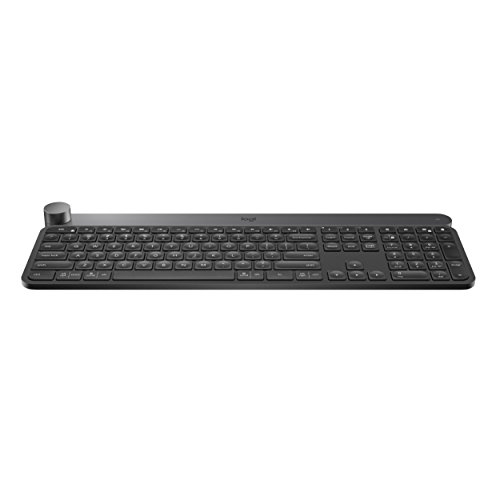 logitech Craft Advanced Wireless Keyboard with Creative Input Dial and Backlit Keys, Dark grey and aluminum (Renewed)