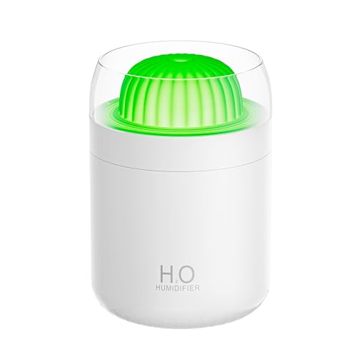 GudaAphrmix Cactus Mini Humidifier - 500ml USB Powered Portable Small Desktop Air with 2 Cool Mist Modes, 7 Color Light Whisper-Quiet Operation for Office Home Bedroom Nursery Yoga Car Travel
