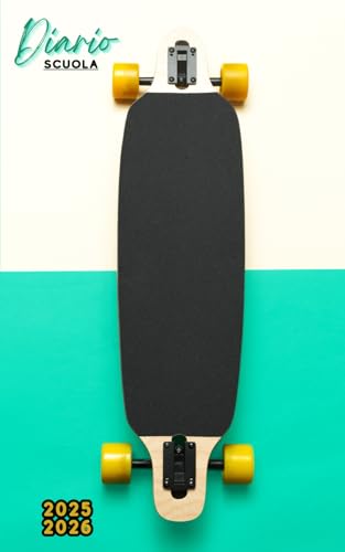 Diario scuola 2025 2026 Skateboard: Pianificatore giornaliero per ragazze e ragazzi | Materiale scolastico medie elementari supe