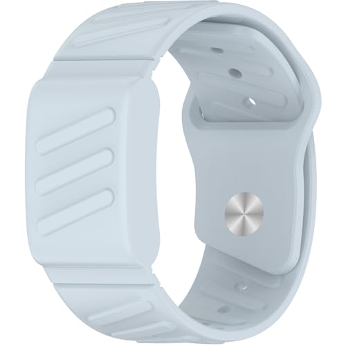 Miimall Silicone Bands for WHOOP 5.0/4.0 Band for Men, Waterproof & Sweatproof, Soft Breathable Sports Strap Adjustable Wristband Replacement Wrist Band for WHOOP 4.0/5.0 Peak/One/Life MG, Light Blue by Miimall - Used condition - US$14.25