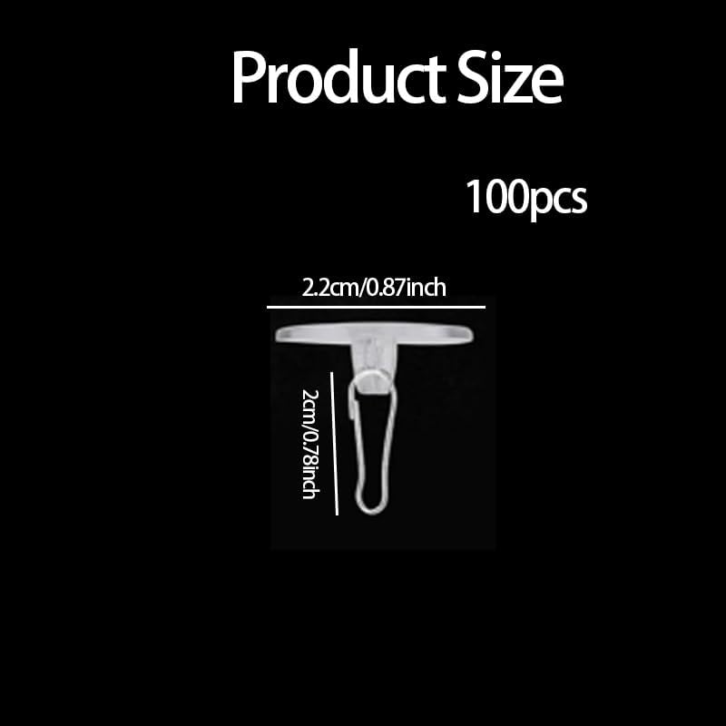 100-Pack Adhesive Ceiling Hooks – Removable, No-Drill Transparent Hanging Discs with Metal Hooks for Party, Wedding, Birthday & Christmas Decorations