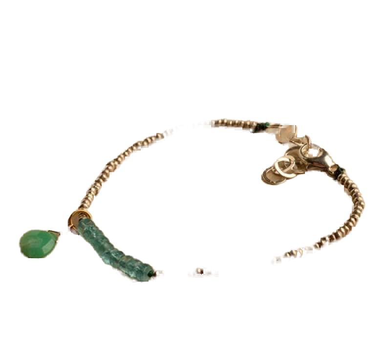 Bracelet apatite naturelle et onyx vert pour un style bohème chic