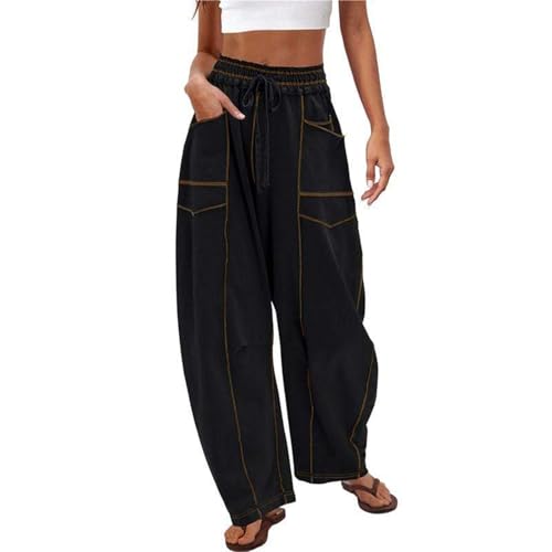 Pantalon de survêtement femme coupe large anti-pression à la taille