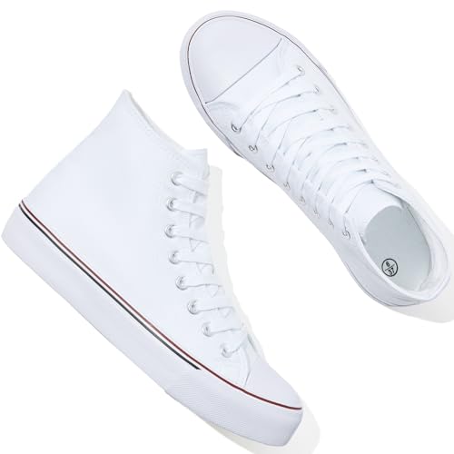 Image of yageyan Womens High Top Canvas Sneakers Lace up Fashion Shoes for Women Casual Classic