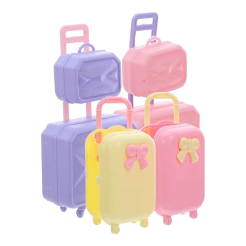 HEALSOPTHY 4個 ドールストレージボックス スーツケース ミニチュアドールハウスアクセサリー のためのおもちゃ箱 の荷物のおもちゃの
