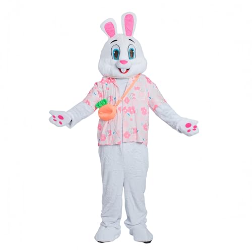 GUIMIXH Easter bunny costume, adult Easter costume, bunny jumpsuit (light pink)