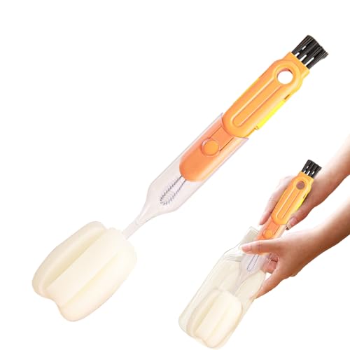 Spazzola detergente per tappi, utensili da cucina per lavare bottiglie | Spazzola detergente per coperchi con manico lungo per cucina e bagno