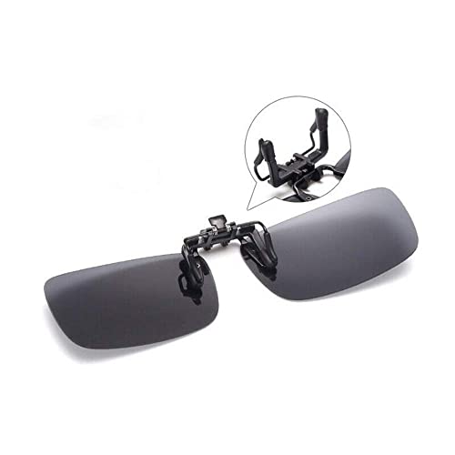 Boxonly UV400 Sunglasses Polarized Clip On Flip-up Driving Glasses Night Vision Len For Men Women Driving Hiking Fishing Outdoor Sport Black Grey - Image 2