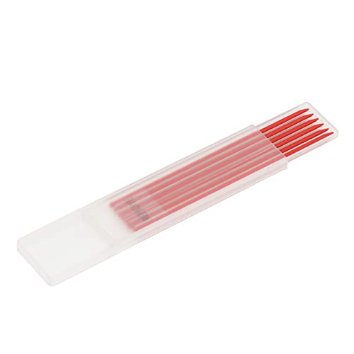 Aumotop Recambio de Lápiz de Carpintero Grafito, Recambio HB Fuerte 2,8mm Diámetro para Pintar Bocetos, 24 Uds. (Rojo)