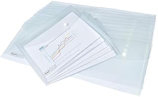 Rapesco 1500 Popper Wallets, A5, Clear Transparent, Pack of 25