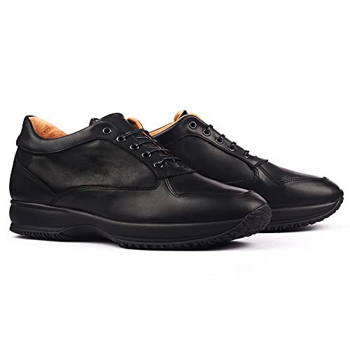 MASALTOS Zapatos con Alzas para Hombre. Aumentan Altura hasta 7 cm. Modelo Alpino (40, Negro)