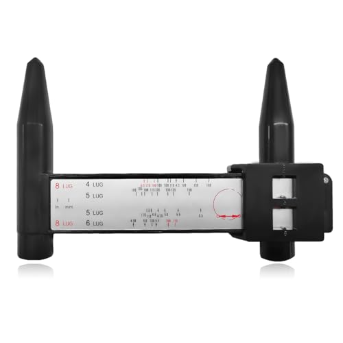 Image of Wheel PCD Gauge, Wheel Rim Bolt Pattern Measuring Tool PCD Ruler for Quick Measurement, Universal Wheel Stud Lug Bolt Pattern Gauge for 4 5 6 8 Holes Sliding Caliper