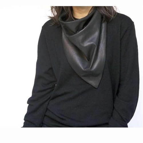 Womens Warm Long Shawl Winter Wraps Large Scarves Faux Leather Triangle Scarf Bandana Head Kerchief3