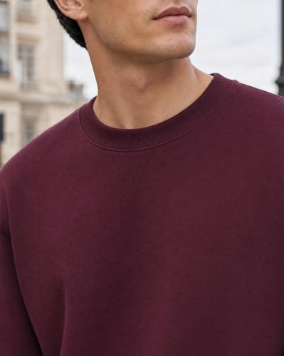 Image of Nobero Sweatshirts for Man Stylish | 280 GSM Rich Cotton Fleece Solid Regular Fit Full Sleeve Sweatshirt for Men | Stylish Casual Wear Winter Crew Neck Sweatshirt for Men