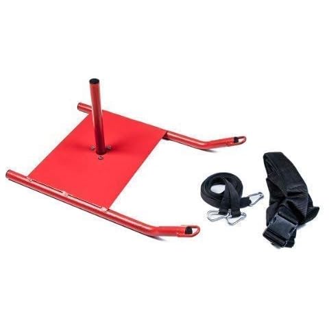 ND Sports Agility Strength Training Fitness Speed Sled With Padded Shoulder Harness, Red, One Size Cover