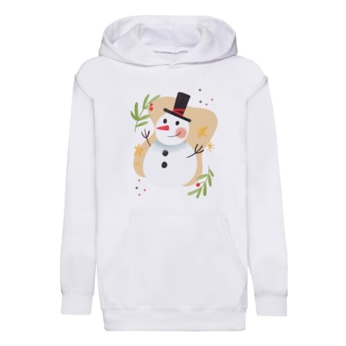 Sweat a capuche enfant premium motif houx et bonhomme de neige de Noel