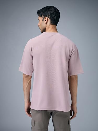 Image of TECHNOSPORT Men Printed Oversized Round Neck T-Shirt with COTFLEX, Dry Fit Sports Tee, Oversized Activewear T-Shirt for Gym, Running, Sports & Casual Wear