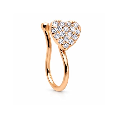 Image of Nilu's Collection Rose Gold American Diamond Non Piercing Nose Pin for Women | Elegant Flower Nose Stud | Minimal Clip-On Nose pin | Anti-Allergy | Anti-Tarnish | Office Wear | Daily Wear | office Wear | Non Piercing