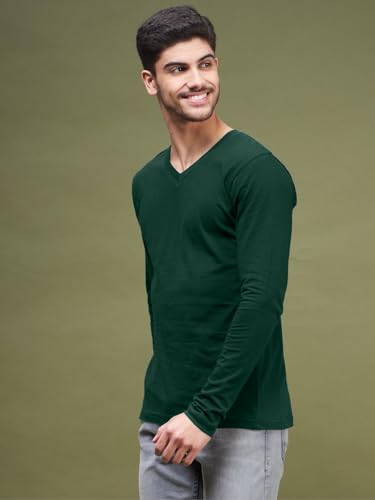 Image of INKKR Men's Solid Plain V-Neck T-Shirt