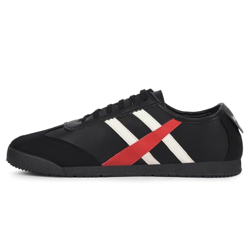 Image of Liberty LEAP7X Black Sneakers for Men - Memory Foam Lace-Up Casual Wear