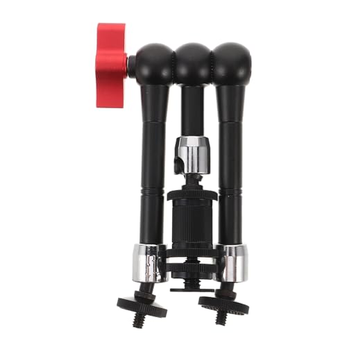 OUNONA Support de Caméra Réglable à Trois Segments en Alliage D’Aluminium Noir Bras Articulé Polyvalent pour Trépied Photo Pince de Fixation Robuste 1 Pièce Streaming en Direct et