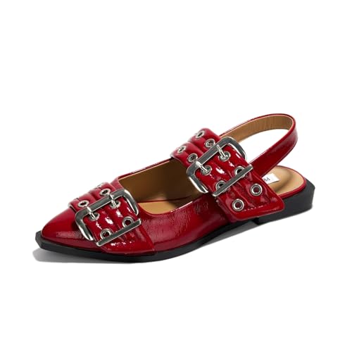 Image of Project Cloud Womens Flats - Memory Foam Flats Shoes for Women Footwear Non-Slip Rubber Sole Womens Sandals - Perfect Sandals for Women 2025 (Katharyn, Burgandy, 6)