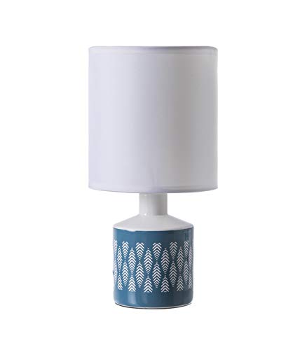 Lussiol Lighting 233907 Lampe de Chevet, Céramique, Bleu/Gris, Petite