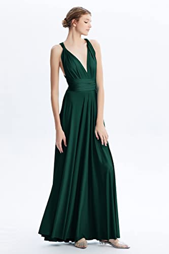 Image of Multi-Way Wrap Infinity Maxi Dress for Bridesmaids & Wedding Guest | 31 Colors for All Wedding Themes, One Size & Plus, 1 Dress for Any Events, Evening, Prom, Gala, Non-See-Through, Wrinkle-Free