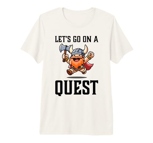 RPG Gamer Let's Go On A Quest Dwarf Warrior Player Juego de Equipo Camiseta Premium