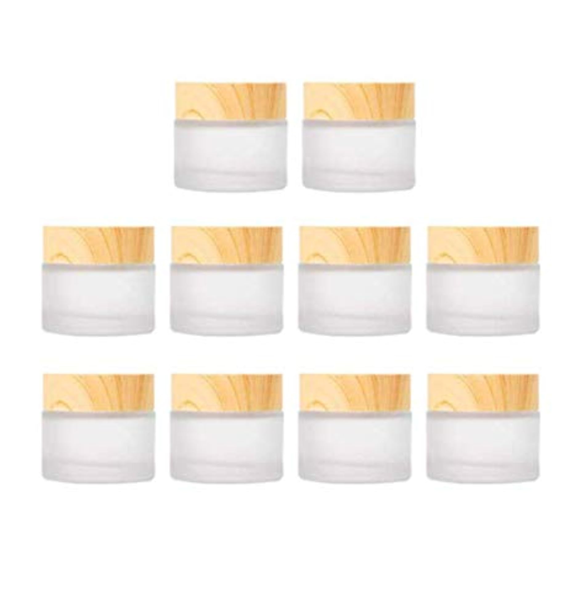 10 Pcs 5 Grams Frosted Glass Cosmetic Cream Jars with Lid