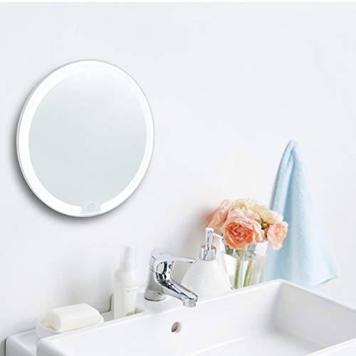 VERNBRIN Makeup Mirror with Led Lights,Magnetic Detachable Rose Gold Cosmetic Mirrors,1X/10X Magnification Vanity Mirror,Table and Wall Mount 2 in 1,360° Rotation,Touch Sensor,3 Color Lightings,USB