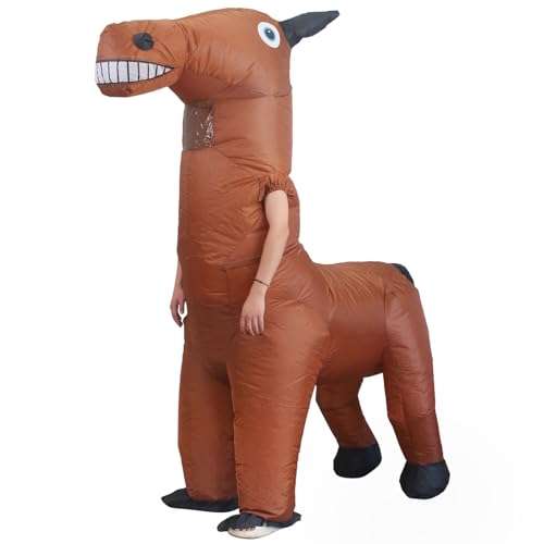 [MEQISOO] 馬 着ぐるみ コスプレ 空気充填 ハロウィン 変装スーツ 大人用 膨張式 人気 膨らむ 怪獣 仮装 道具 面白い いたずら
