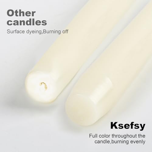 Ksefey-10-Inch-Ivory-Taper-Candles-Set-of-6-DriplessUnscented8-Hours-Burn-Time-Perfect-for-WeddingDinnerParty-and-Home-Decor Ksefey 10 Inch Ivory Taper Candles Set of 6 DriplessUnscented8 Hours Burn Time Perfect for WeddingDinnerParty and Home Decor