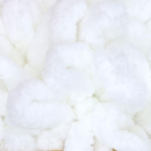 JubileeYarn Fun Finger Loops Yarn - 100g/Skein Jumbo Polyester - White - 4 Skeins