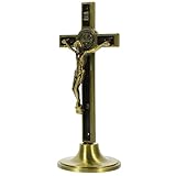 Décoration vintage – polyvalente, cette croix en métal convient à un bureau, une chambre, un dortoir, etc. décoration sur pied en métal