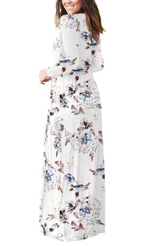 Image of AUSELILY Women's Classic Long Sleeve Dress Loose Plain Long Casual Maxi Dresses with Pockets 2026