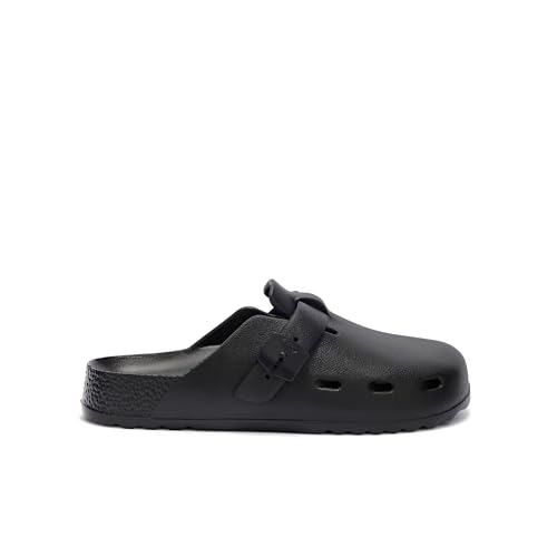 Scholl Bahia Clog, Sabots Unisexe en Caoutchouc de Mer ou de Jardinage - Noir - 43 EU