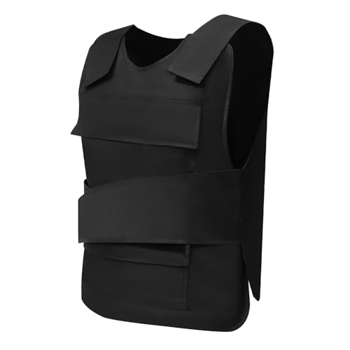 SanBouSi Chaleco protector de puntadas de acero al manganeso, resistente a pinchazos, para policías, protección de seguridad, Negro, Grande