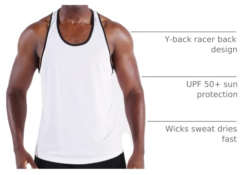 Image of NELEUS Men's 3 Pack Dry Fit Y-Back Muscle Tank Workout Gym Shirt