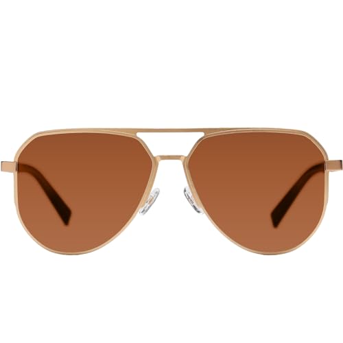 Image of DUCO Mens Sunglasses Retro Oversized Metal Frame Vintage Polarized Sunglasses for Women Fashion Shades UV Protection DC3039